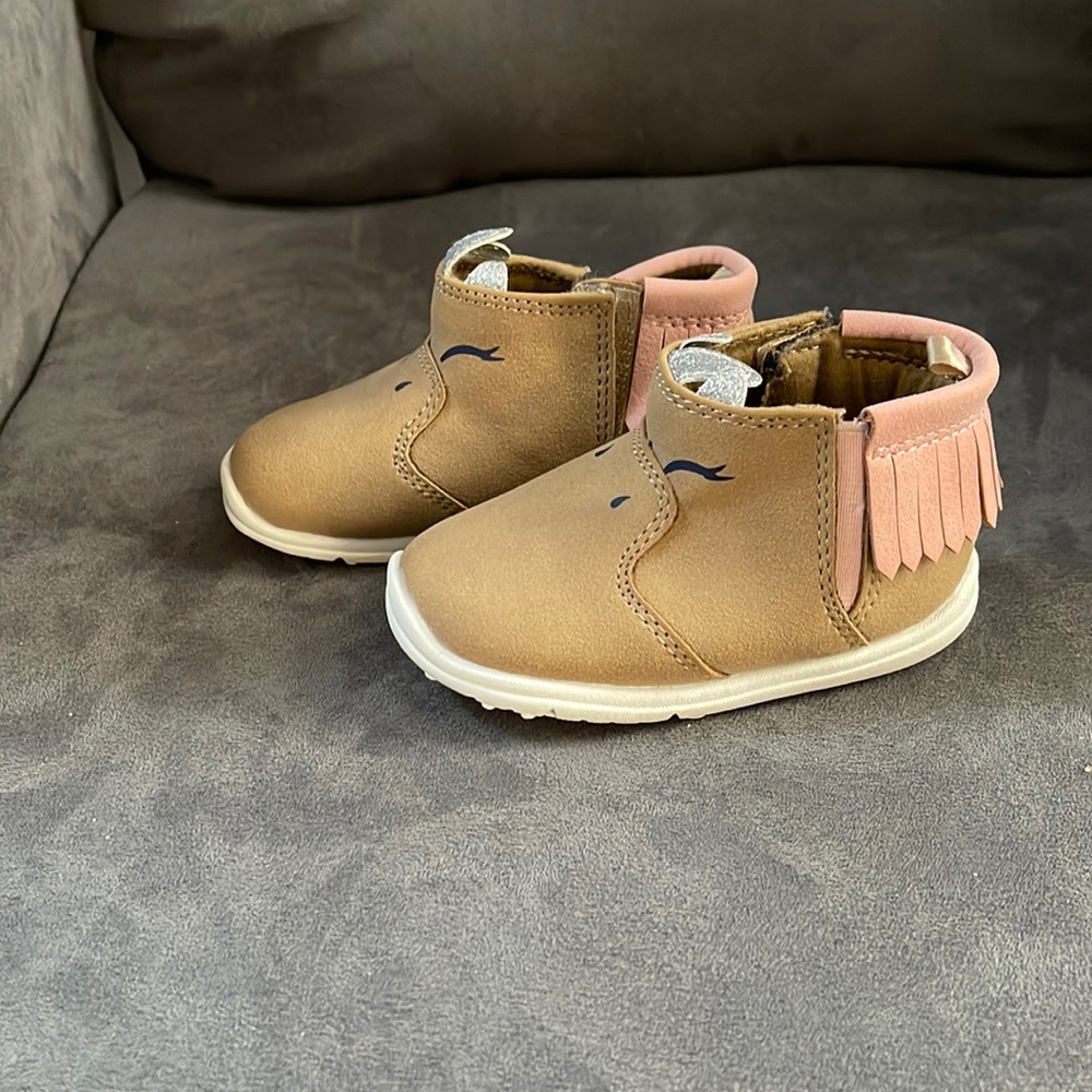 Carters tan unicorn boots size 3.5